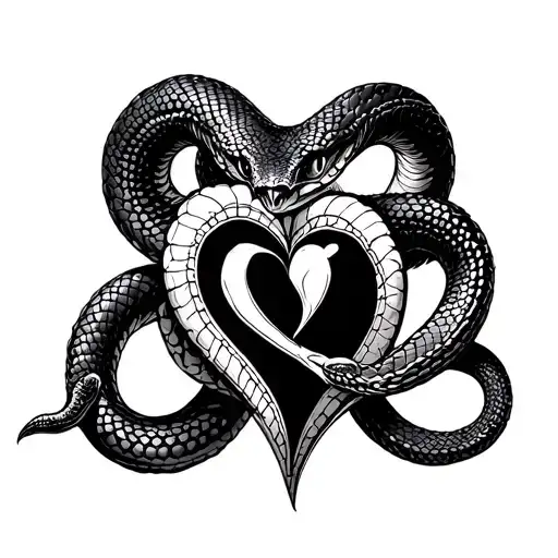 Snake And Love Heart