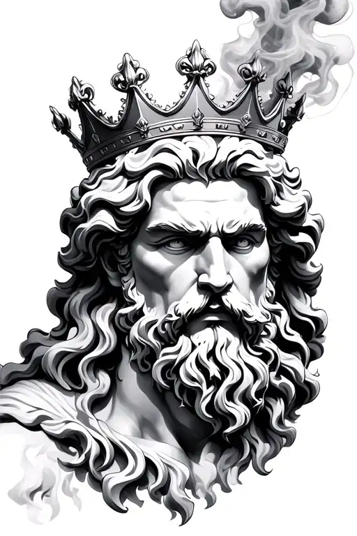 Zeus With A Crown And Smoke Eyes