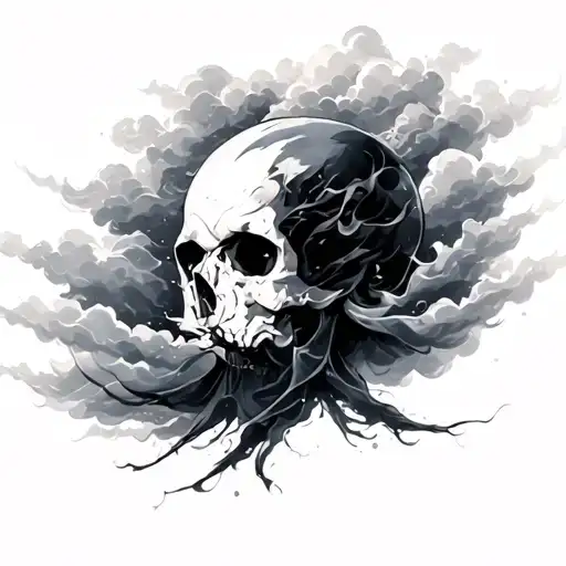 Crus With Dark Clear Effect Between Clouds With Glow From The Back