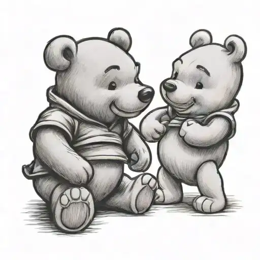Boyds Bear Winnie Pooh Holding Hands
