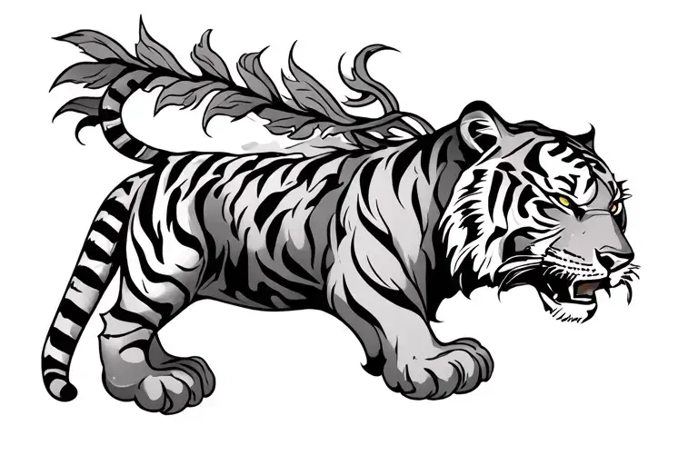 Pectoral Tiger Inspired Tatoo