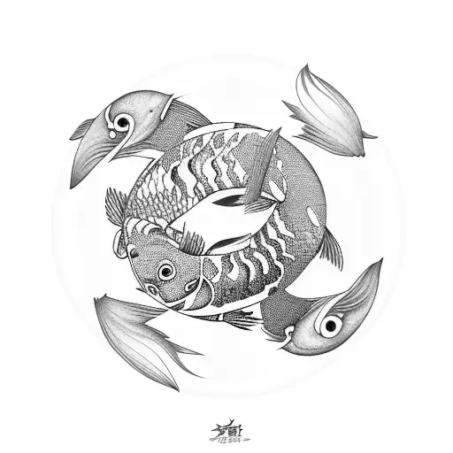 Pisces Koi Fish Ying Yang