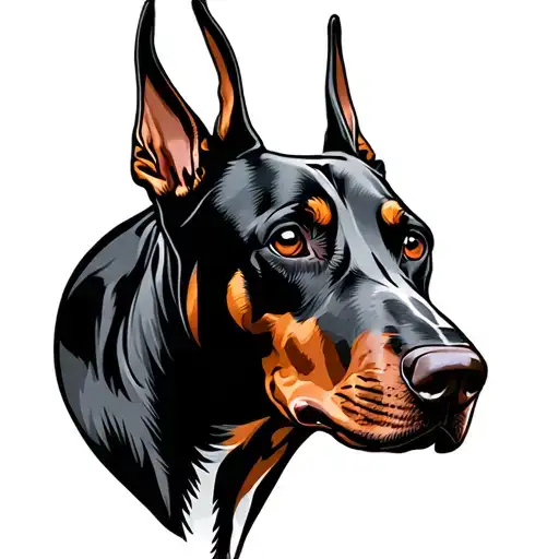 Doberman Dog Head