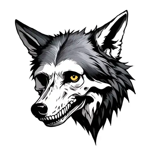 Alpah Wolf And Skull