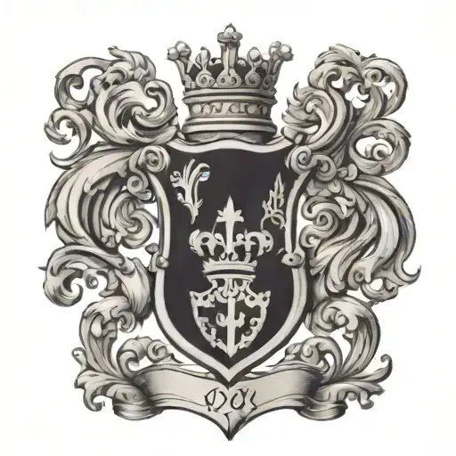 Half Sleeve Family Crest Heraldry Crown