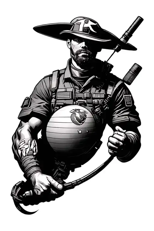 Usmc And Space Theme Arm Sleeve