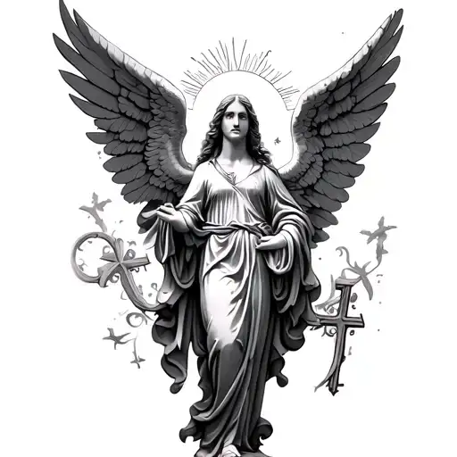 Guardian Angel In A Cementry