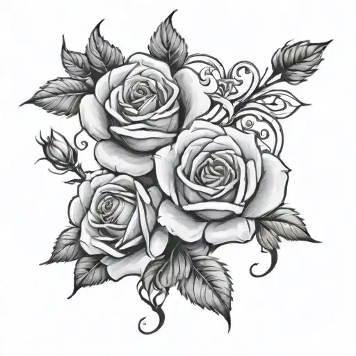 Roses Interwined With Roman Numerals