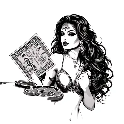 Chicana Woman Roulette And Tickets