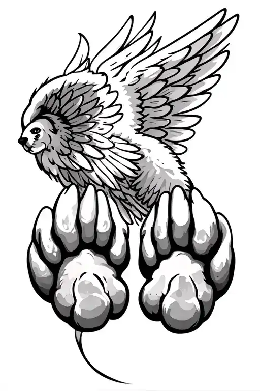 Dog Paws With Angel Wings