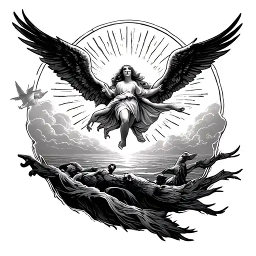 Rising Sun And Angels Flying