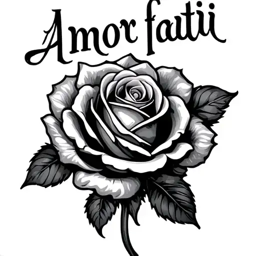 Amor Fati Text And Rose