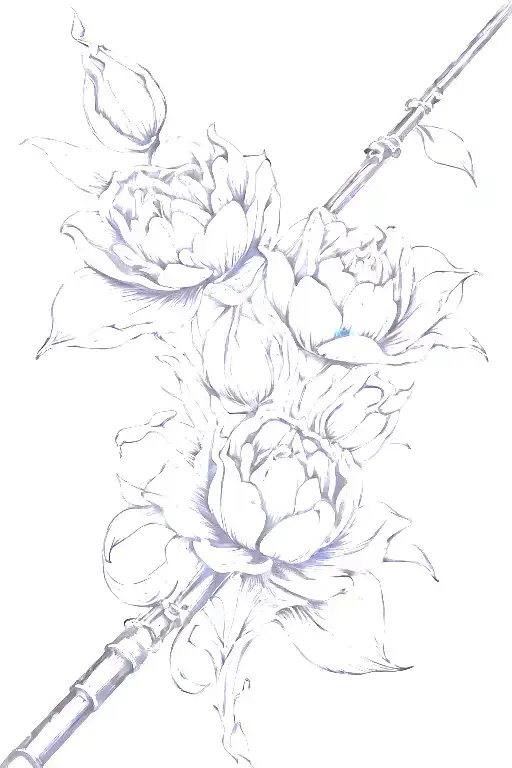 Fishing Pole Red Tulips