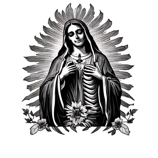 Virgin Of Guadalupe In Skeleton