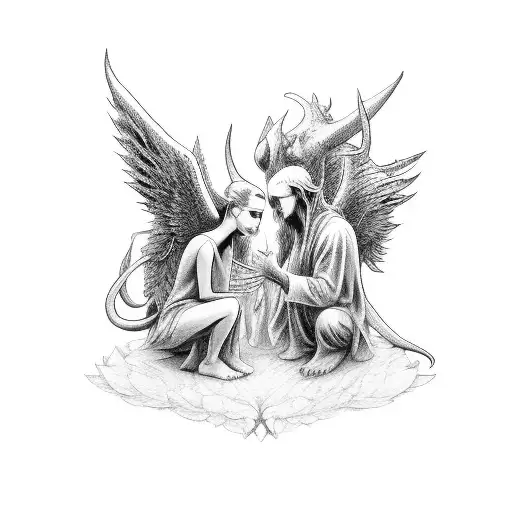 A Demon And An Angel Making Up