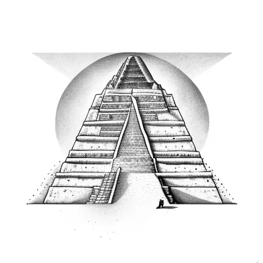 A Greyhound Racing Towards A Mayan Pyramid