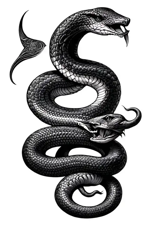 The God Ra Kills Apophis In The Form Of A Snake Slithering