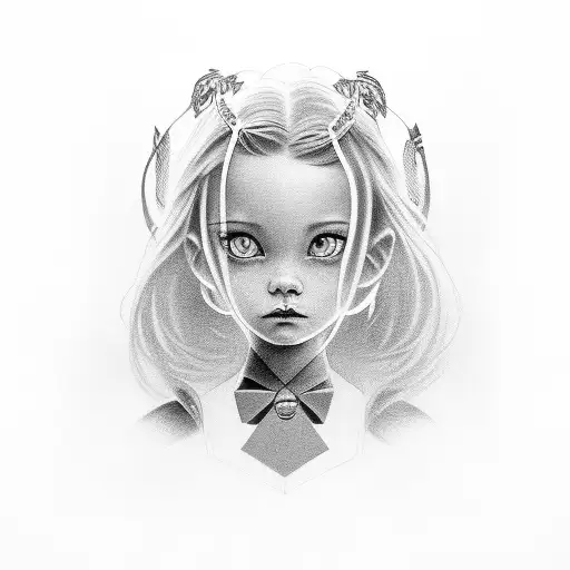 A Portrait Of Your Daughters With Their Names Written In Elegant Script Underneath