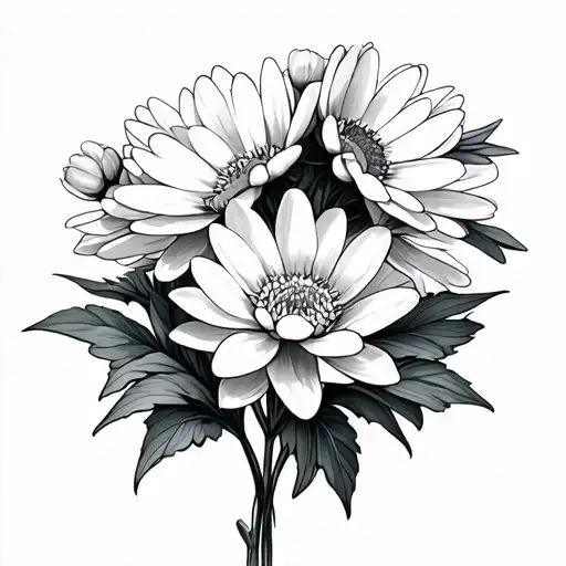 Birth Month Flower Bunch Carnation Daisy Water Lily Cosmo