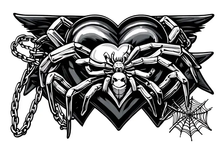 Chrome Hearts Cross & Chain And A Spider And A Spider Web On The Elbow