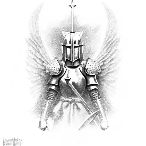 Knight Crusader With Angel Wings