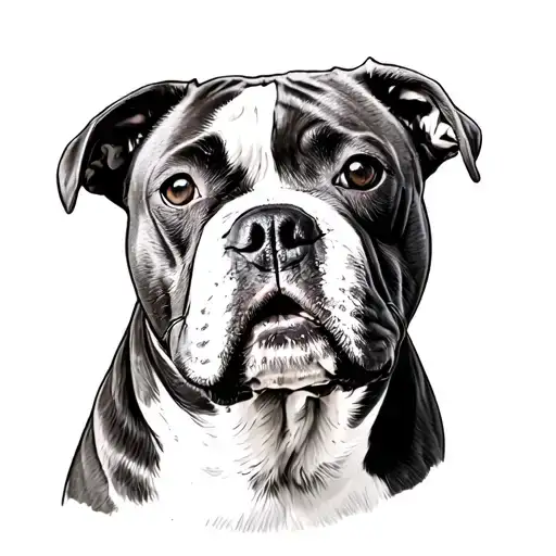 Staffordshire Bull Terrier White Fineline