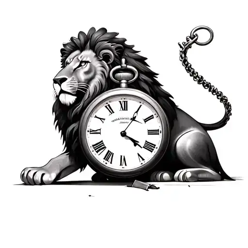 Lion And Pocket Watch Face