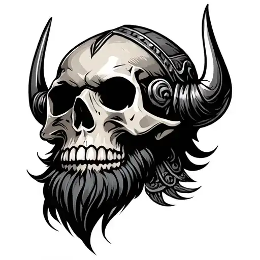 Viking Skull With Beard