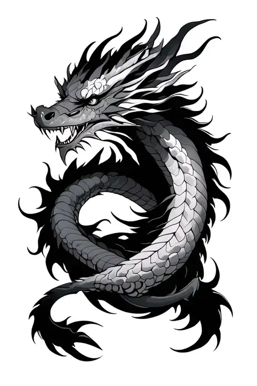 Traditional Japanese Demon Dragon Wrapped