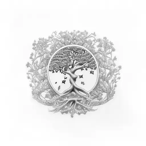 Tree Of Life With Australian And Uk Flag