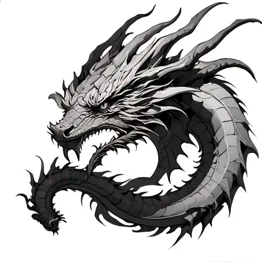 Dragon Sketch On The Back