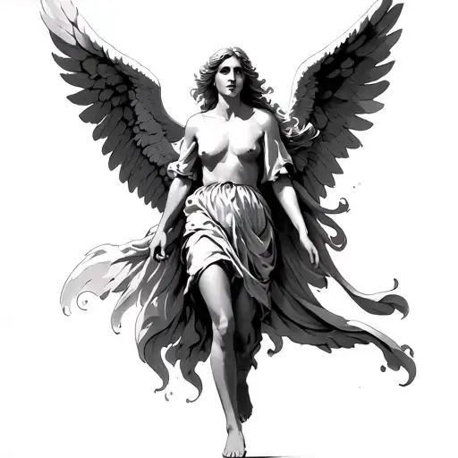 Angel Walking With A Low View