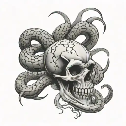 Skull Snake And Spider