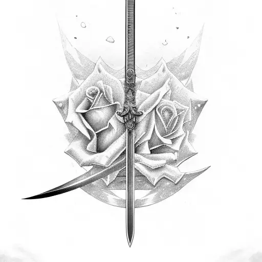 Sword Wraped In Rose Wines