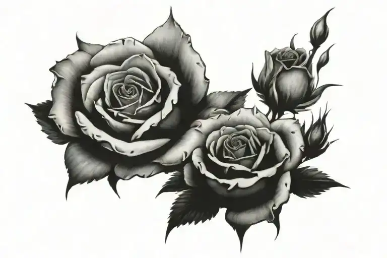 Sleeve Rose And A King With Ligtning In Eyes