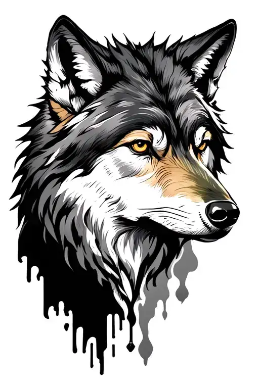 Wolf On Hand With Dark Woods Going Up Arm
