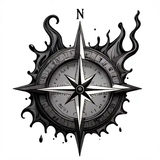 Compass Rose Clock Melting