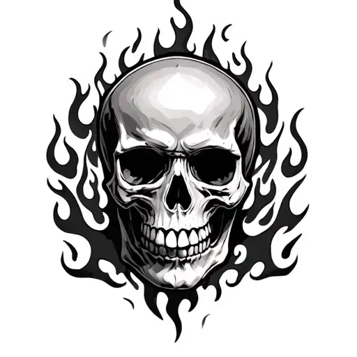 Skull And Flames