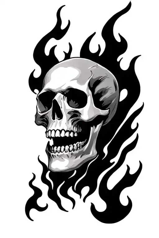 Skull And Flames