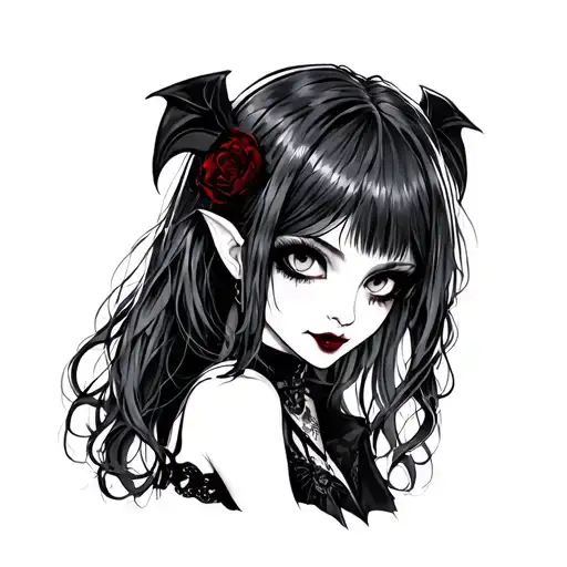 Cute Anime Female Vampire Girl