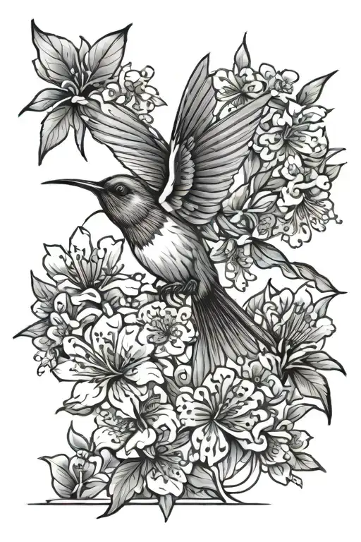 Colibri And Sakura Tree