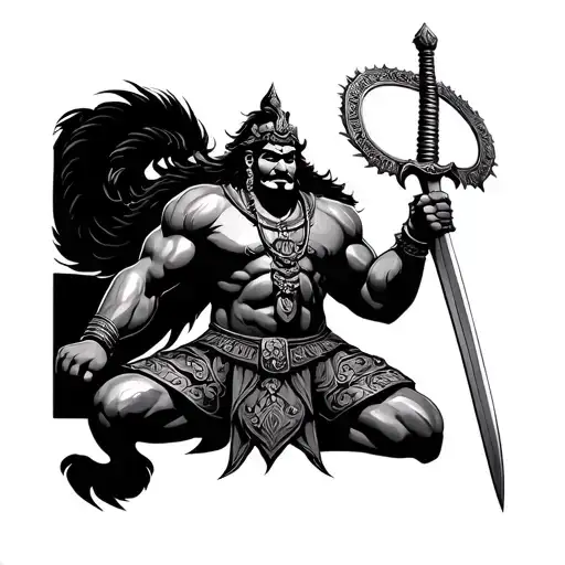 Legendary Warrior King Ravana Sri Lanka Full Body Carrying A Sword