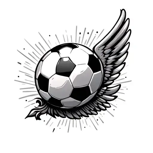 Soccer And Open Wings Ball