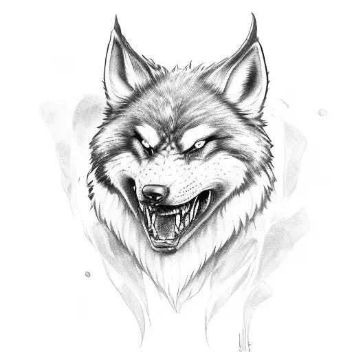 Valkrie Portrait With Fenrir