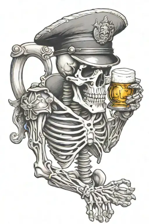 Marine Skeleton Drinking Beer Mug