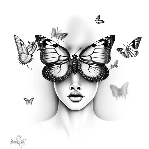 Black Women With Butterflies With Nose Percing