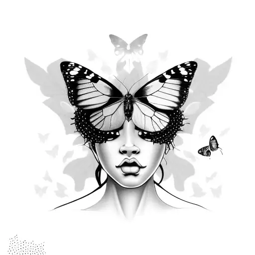Black Women With Butterflies With Nose Percing