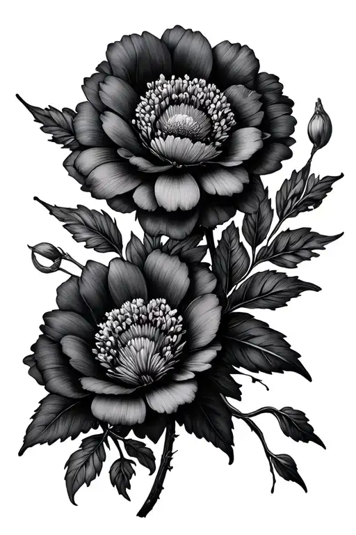 Birth Month Flowers Intertwined