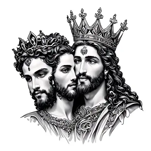 God And Cruz Family With Crown