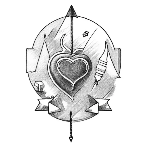 Cartoon Heart With Arrow